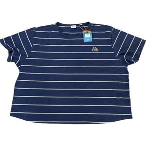 ALDI Gear T-Shirt Short Sleeve Stripped Marine Coastal Beach